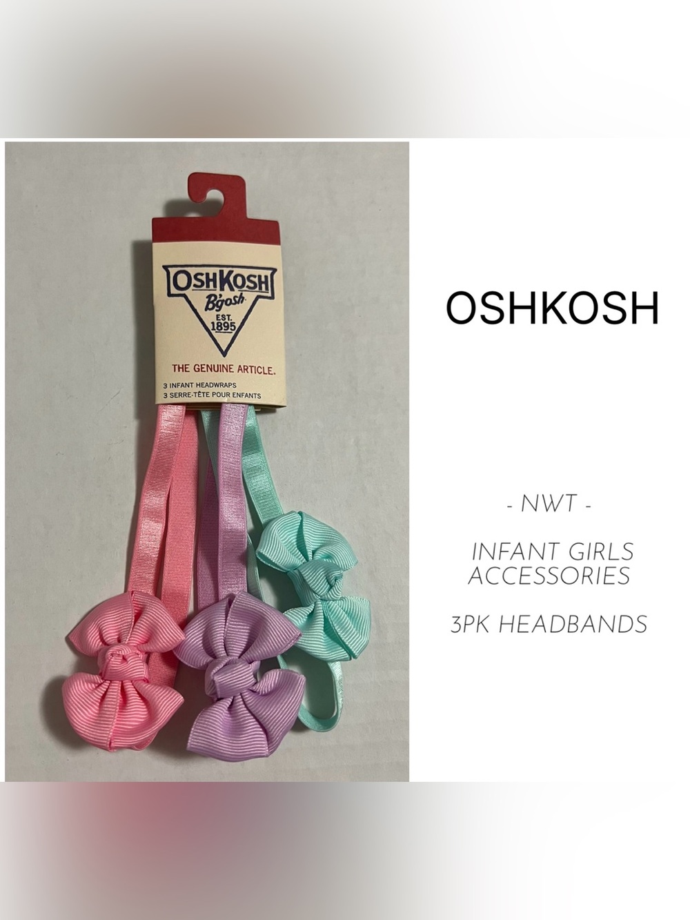 OSHKOSH - O/S - NWT - INFANT GIRLS 3PK HEADBANDS